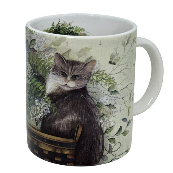 VTG "I Love Smelling The Flowers" Pat Richter Art Mug – Floral Wrap – 4” Ceramic - Picture 1 of 5